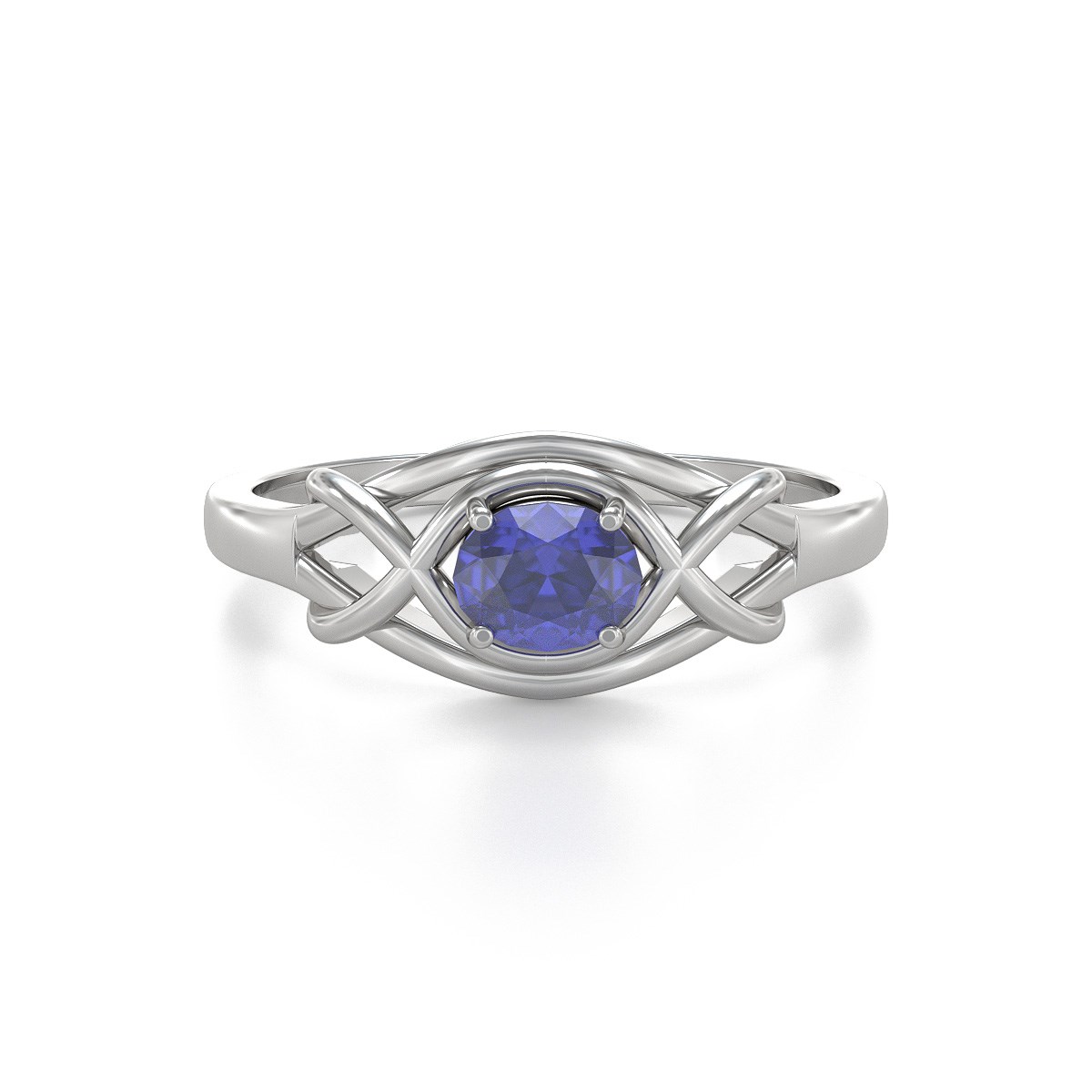 Bague ADEN Or 585 Blanc Tanzanite 1.870grs - vue 3