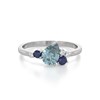 Bague ADEN Or 585 Blanc Aigue-Marine Saphir et diamants 2.296grs - vue V3