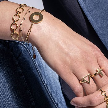 Bracelet Chaine Argent Doré Rond élodie