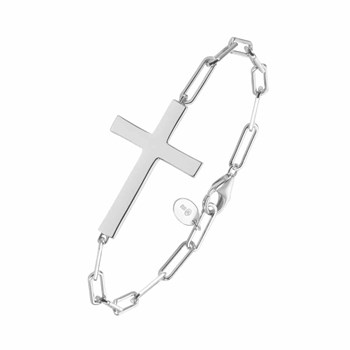 Silver Chain Bracelet Croix Marie