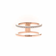 Bague Argent Rose Double