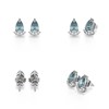 Boucles d'oreilles ADEN Or 585 Blanc Aigue-Marine forme Poire et Diamants 1.4grs - vue V4