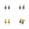 Boucles d'oreilles ADEN Or 585 Jaune Tanzanite et Diamants 1.15grs - vue V3