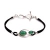 Bracelet Agate naturelle teintée verte argent - vue V1