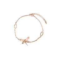 Bracelet papillon doré et quartz rose