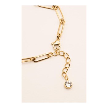 Bracelet en acier maille argentée avec pierre Crystal Swarovski, chaînette réglable