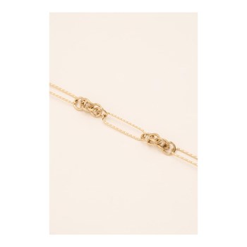 Stalen armband, gouden schakel, verstelbare ketting