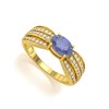 Bague ADEN Or 585 Jaune Tanzanite et diamants 2.89grs - vue V1