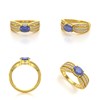 Bague ADEN Or 585 Jaune Tanzanite et diamants 2.89grs - vue V2