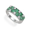 Bague émeraude et diamants en argent 925 : un bijou précieux et luxueux | Aden Boutique - vue V1