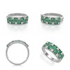 Bague émeraude et diamants en argent 925 : un bijou précieux et luxueux | Aden Boutique - vue V2