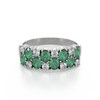 Bague émeraude et diamants en argent 925 : un bijou précieux et luxueux | Aden Boutique - vue V3