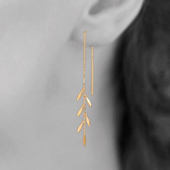 Drop tassel chain earrings 750 gold-plated 3 microns