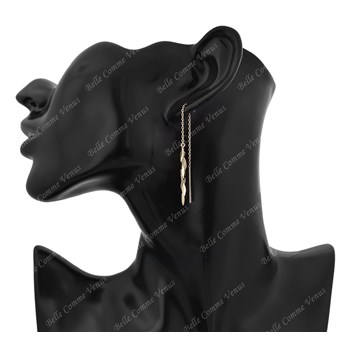 Drop tassel chain earrings 750 gold-plated 3 microns