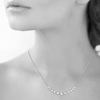 Collier suite de coeurs d'oxyde de zirconium Argent 925 Rhodié