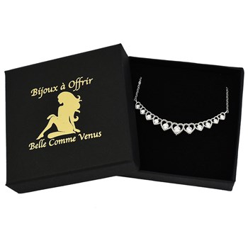 Collier suite de coeurs d'oxyde de zirconium Argent 925 Rhodié