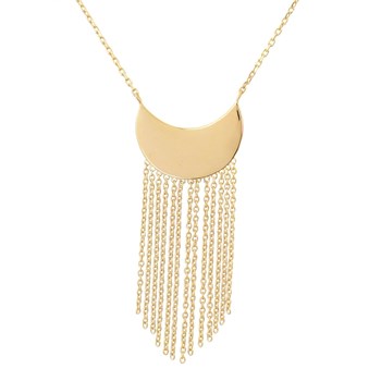 Collier croissant de lune chaînettes pendantes Plaqué OR 750 3 microns
