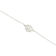Bracelet chaînette & médaille médaille fleur de lotus en argent 925