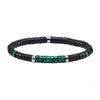 Bracelet Perles Heishi Malachite Et Agate Noire - vue V1