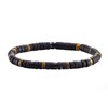 Bracelet Perles Heishi Agate Noire Mate Jaspe Bambou-Small-16cm - vue V1