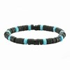Bracelet Perles Heishi Agate Noire Mate Turquoise - vue V1