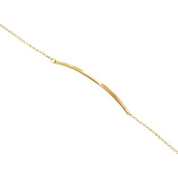 Bracelet chaîne fine avec barre -Doré à l or fin