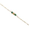 Bracelet  chaîne  perles d 'agates vertes- Doré à l'or fin - vue V1