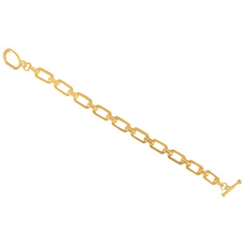 Bracelet  chaîne fantaisie grosse maille -Doré à l or fin mat
