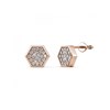 Boucles d'oreilles Hexagon - Or Rosé et Cristal - vue V1