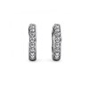 Boucles d'oreilles Circle Hoop - Argenté et Cristal - vue V3