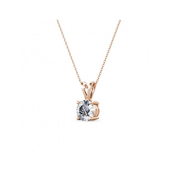 Vernice Stone Pendant - Rose Gold and Crystal