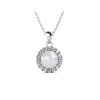 Pendentif Circlet Pearl  - Argenté et Cristal - vue V1