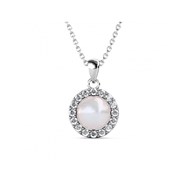 Pendentif Circlet Pearl  - Argenté et Cristal