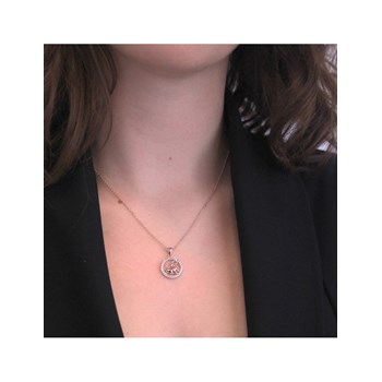 Ram dierenriem hanger - Roségoud en kristal