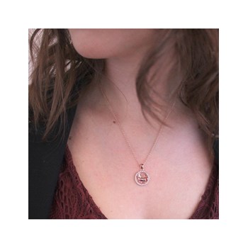 Leeuw dierenriem hanger - Rose Goud en kristal