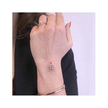 Leeuw dierenriem hanger - Rose Goud en kristal