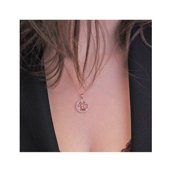 Maagd dierenriem hanger - Rose Goud en Kristal