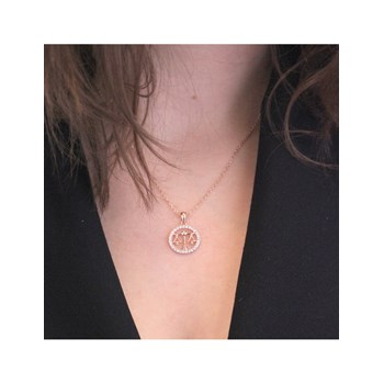 Weegschaal dierenriem hanger - Roségoud en kristal