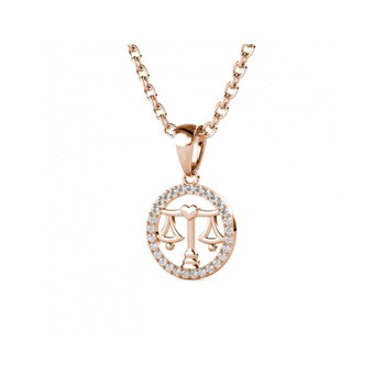 Weegschaal dierenriem hanger - Roségoud en kristal