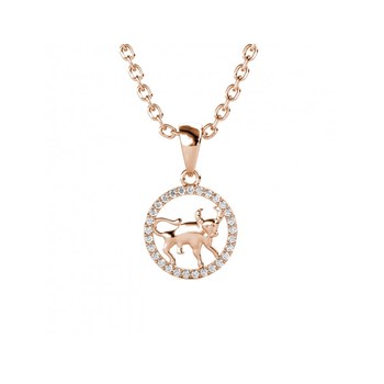 Dierenriem Stier Hanger - Roségoud en Kristal