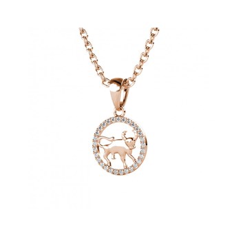 Dierenriem Stier Hanger - Roségoud en Kristal