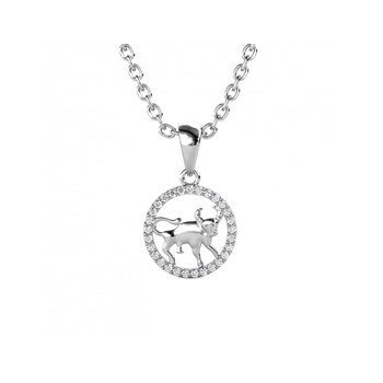 Stier dierenriem hanger - Zilver en kristal