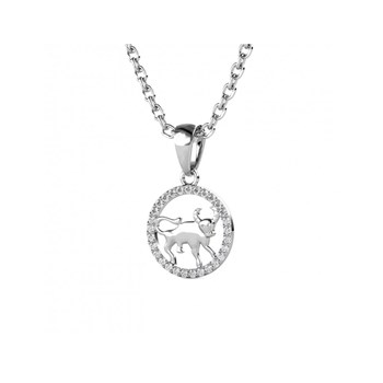 Stier dierenriem hanger - Zilver en kristal