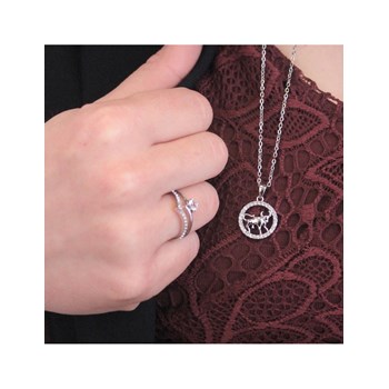 Stier dierenriem hanger - Zilver en kristal