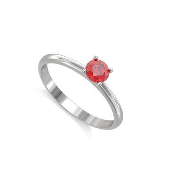 Bague ADEN Solitaire Or 585 Blanc Rubis 1.59grs