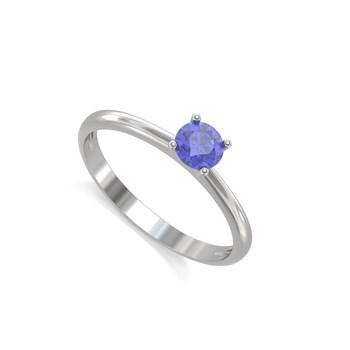 Bague ADEN Solitaire Or 585 Blanc Tanzanite 1.59grs