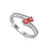 Bague Duo Rubis et diamants sur Argent 925 2.15grs - vue V1