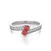 Bague Duo Rubis et diamants sur Argent 925 2.15grs - vue V3