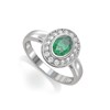 Bague ADEN Or 585 Blanc Emeraude et diamants 2.788grs - vue V1