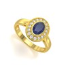 Bague ADEN ADEN Or 585 585 Jaune Saphir et diamants 2.788grs - vue V1